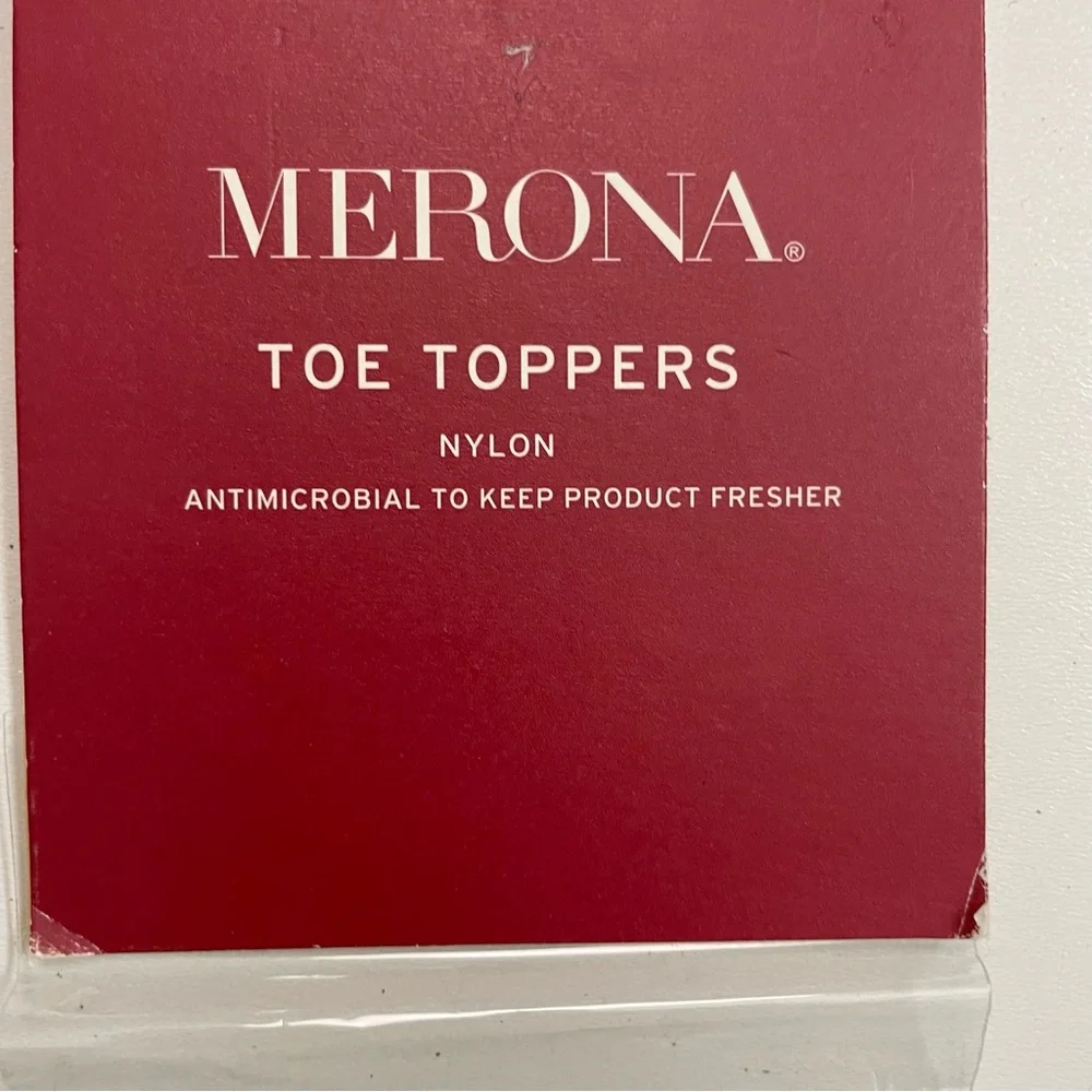 Merona Toe Toppers Sock Nylon Antimicrobial Black One Size 2 Pairs New